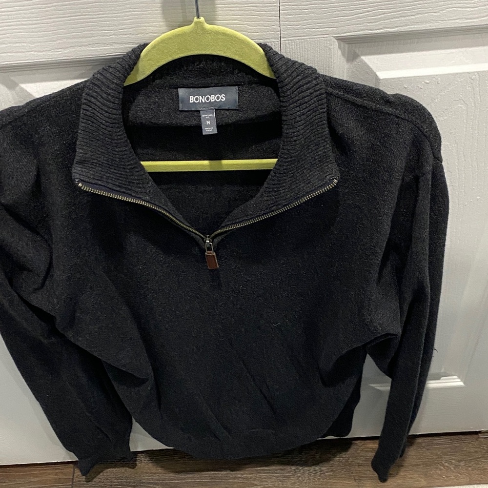 Bonobos Charcoal Zip-Up Men's Sweater